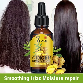 7 dní zázvor vlasy olej, prírodné liečbu vypadávanie vlasov účinné rýchly rast starostlivosť o vlasy podstate na husté podstate olej 30ml