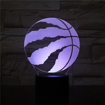 7 Farby Zmenu Malý Stôl Tabuľka Spálni Spacie Svetlo Basketbal 3D Noc Lampa Multi Voľbou pre Dropship