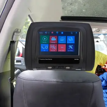 7 palcový Auto Monitor na opierku hlavy MP5 LCD Displej Auto Video Prehrávač, Podpora USB/SD/FM/Bluetooth/Telefón Odkaz