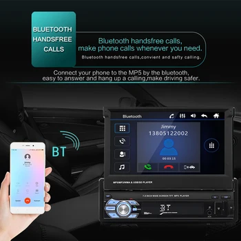 7inch Auto Stereo audio Rádio GPS Navigácie Zdvíhateľnej autoradio s BT DVD MP5 SD, FM, USB Prehrávač, parkovacia Kamera