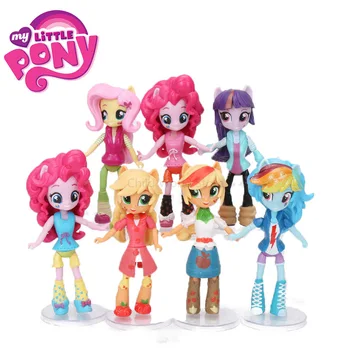 7PCS Môj Malý Pony Hračky Priateľstvo Je Magic Pony Obrázok Nastaviť Pinkie Pie Rarita, západ Slnka Leskom Fluttershy Model Hračky pre Deti,