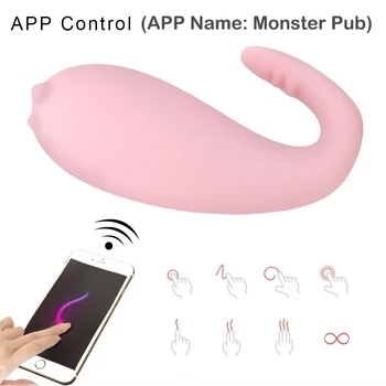 8 Rýchlosti APLIKÁCIE Vibrátor Bluetooth Bezdrôtové Ovládanie G-spot Masážne Vibračné Vajíčko Dospelých Hry, Sex Hračky pre Ženy