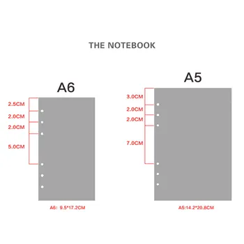 80 listy Vysokej Kvality krúžkových Notebook A6 A5 Vložiť Náplne 6 Otvory Voľné Leaf Špirála Denník Plánovač Vnútorné Jadro 100g Papier