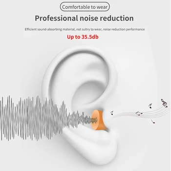 80 Párov Hubky Spanie Ušné Sviečky zátkové chrániče sluchu Proti hluku Ušné Zátky Zníženie hladiny Hluku Hodnotiť 35.5 db Ochranu Sluchu