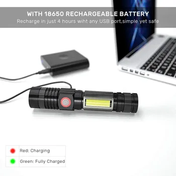 8000LM Multifunkčné Prenosné Baterka S Klasu Sidelight Svietidla T6 Super Svetlé Magnetické Pochodeň Nepremokavé Zoomovateľnom 4 Režimy
