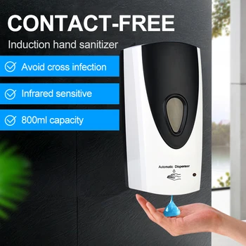 800ML Touchless Strane Dezinfekcia Stroj Automatický Dávkovač tekutého Mydla na Stenu Senzor Hmlu Hand Sanitizer Umývanie