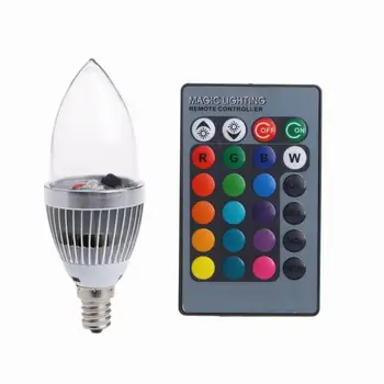 85-265V Diaľkové Ovládanie Farebné Sviečky Svetla E14/E12 3W RGB LED Farby sviečkach Žiarovka Pre Strany, Domáce Dekorácie