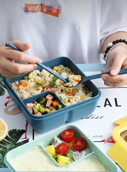 850ml/1100ml Prenosné Lunch Box Potravín Kontajner Mikrovlnná Rúra Obed Bento Boxy Sendvič S Príbory Sady