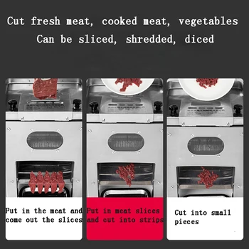 850W Plne Automatické Mäso rozbrusovacia píla Slicer Obchodné Multifunkčné Dva V Jednom Rez Zeleniny Strúhaným Bravčové mäso S Doplnkovú Funkciu