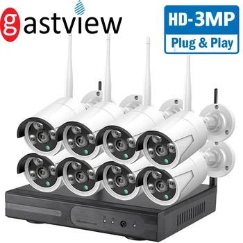 8CH 3MP HDMI, WiFi NVR Súpravy 8PCS 3.0 MP IČ Vonkajšie Vonkajších CCTV Bezdrôtová IP Kamera, Bezpečnostný kamerový Systém Kit