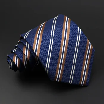 8cm Nové Módne Prúžok pánske Kravaty Classic Polyester Svetlé Kravata Obchodné Stretnutie Formálne Kravata Príslušenstvo na Denné Nosenie, Cravat