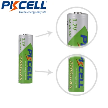 8PCS/2card PKCELL AA Batéria NIMH Nabíjateľné Batérie AA 2A nízke samovybíjanie 1.2 V 2200MAH NI-MH precharge batérie