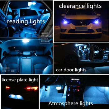 8pcs Auto LED Žiarovky Biele Osvetlenie Interiéru Auta Pre Toyota Prius / Prius C / Prius V roku 2004 2005 2006 2007 2008 2009 2010 2011 2012