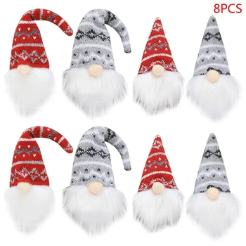 8pcs Christmas Elf Dekorácie Swedish Language Tomte Bábiky Santa Hračka Visí Ozdoby na Stromček