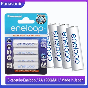 8pcs Originálne Eneloop Panasonic 1.2 v, AA 1900mAh Nabíjateľná Batéria Vopred nabitá Ni-MH Batérie pre Kamery Baterka Hračky