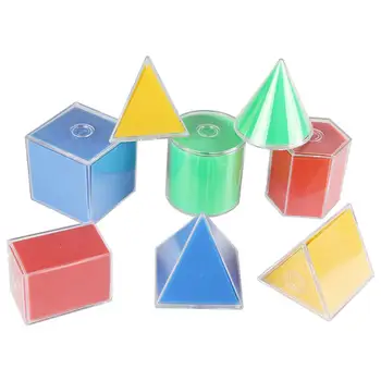 8Pcs/Set Deti Plastové Skladacie Prism Valec Geometrický Model Matematika Učebné Zdroje Deti Hračka školského vzdelávania študentov hračka dary