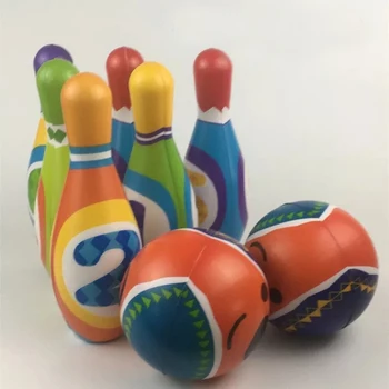 8pcs/set Mäkké PU Bowling Fľaše, Loptové Hry Roztomilý Kreslený Tvar pre Deti Deti Raného Vývoja Športové Hračky Vynikajúci darček