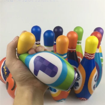 8pcs/set Mäkké PU Bowling Fľaše, Loptové Hry Roztomilý Kreslený Tvar pre Deti Deti Raného Vývoja Športové Hračky Vynikajúci darček