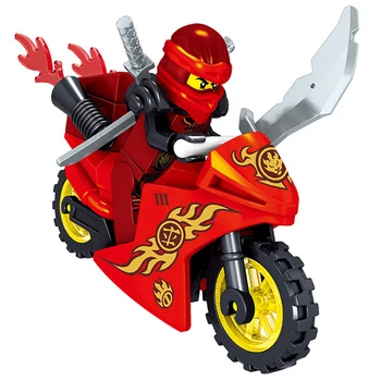 8pcs/set Ninja ＆ Pohode Motocykel So Zbraňami Tému Detí Raného Vzdelávania číselné Údaje Sady Tehly Hračky Pre Deti Darček