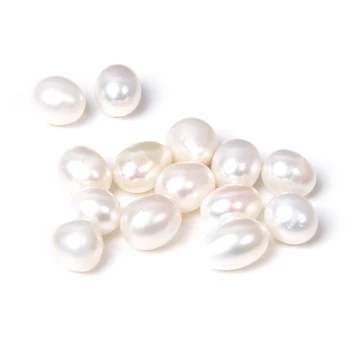 9*10 mm Bez Otvoru Prírodné Perly Perličiek Waterdrop Tvar Oválne, Veľké Perle Sladkovodné Voľné Biele Perly, Korálky pre Šperky, Takže DIY 5 KS