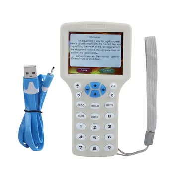 9 Frekvencia Multifunkčné ID/IC Čitateľ, Spisovateľ Kopírovanie Šifrovaných NFC Smart Karta RFID Kopírka S USB Kábel