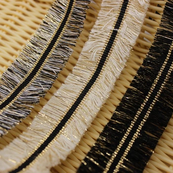 9 metrov 3.0 cm Strapec Čipky Trim Popruhu Gold Black Ribbon DIY Remesiel pre Oblečenie, Oblečenie, Šitie Doplnkov Čipky Textílie Cusack