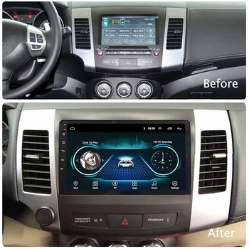 9 palcový Android 8.1 2 Din Auto Multimediálne Stereo Navigácie GPS Prehrávač Pre Mitsubishi Outlander 2005-2011 Peugeot 4007 2007 - 2012