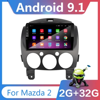 9 palcový Android 9.1 2 Din DVD auto multimediálny MP5 prehrávač videa pre Mazda 2 2007-2din GPS navigácie stereo rádio, Wifi