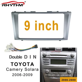 9 palcový Auto Fascia Panel Dash Inštalačná Súprava Pre Toyota Camry Solara 2006-2009 stereo Adaptér Double Din Auto DVD Audio Rám