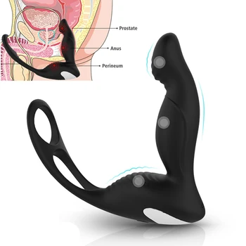 9 Rýchlosti Mužskej Prostaty Perineum Stimulátor Dildo Análny Vibrátor Plug Vibračný Krúžok Na Penis Masturbator Sexuálne Hračky pre Dospelých Mužov