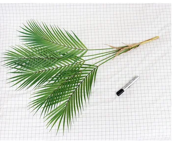 9 Vidličky Umelé Palmy, Tropických Rastlín, Listy Falošné Palm Plastové Lístie Svadobné Leafs Na Jeseň Jungle Domáce Dekorácie