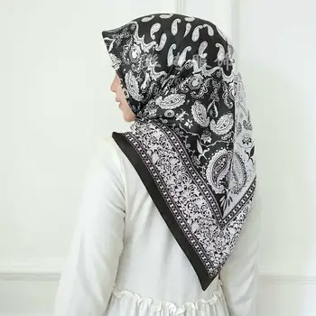 90*90 cm Kešu tlač hodvábna šatka etnický štýl šatky ženy, šály, scarfs módna taška vlasy šatku foulard femme moslimských hidžáb šatku
