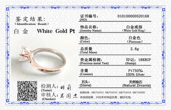 90% OFF! S Certifikát 18K RGP LOGO Bieleho Zlata, Prstene Solitaire Prírodné 8mm 2.0 ct Zirconia Diamantový Prsteň Strieborné Snubné Prstene