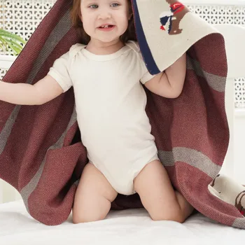90X110cm mäkké bavlnené pletené kôň vzor hrubé detská deka deti späť kryt sedadla deka baby deken batoľa posteľnú prikrývku