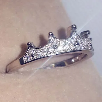 925 podiel Farba Diamond Anillos de Krúžok Korunná Princezná, Kráľovná Drahokam Pre Ženy, striebro 925 šperky topaz pre ženy krúžok