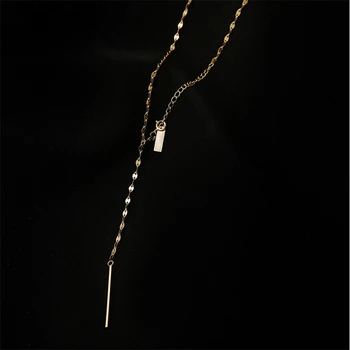 925 Silver Y Náhrdelník Zlaté Šperky Minimalizmus Prívesky Chocker Kolye Vintage Collier Bijoux Femme Žena Choker Kolye