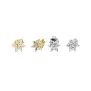 925 sterling silver 5mm cz kvet jari nové šperky AAA cubic zirconia iskrenie bling kvet gombíky, mini dievča náušnice