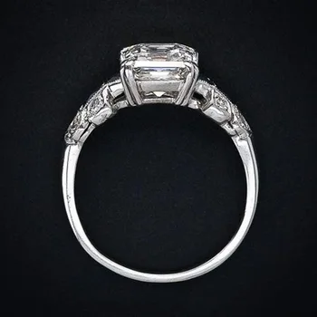 925 Sterling Silver asscher rez zircona zásnubný Prsteň pre ženy lady výročie darček Vianoce prst Jedinečné šperky R5039