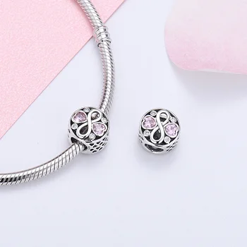 925 Sterling Silver Infinity Symbol Korálky Nekonečnej Lásky Zirkón Charms Fit Európskej Náramok pre Ženy, Vianočné Jemné Šperky