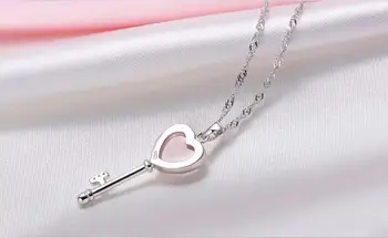 925 sterling silver módne láska srdce ružový opál gem prívesok šperky, náhrdelníky ženy darček drop shipping veľkoobchod