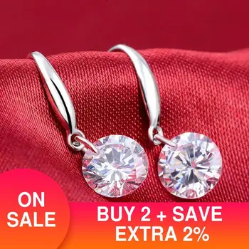 925 Sterling Silver náušnice brincos visieť drop dlho earings pre ženy crystal bijoux brincos módne trendy darček šperky E407