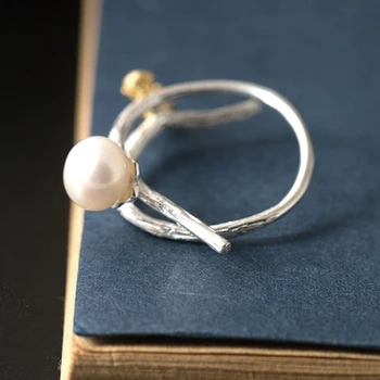 925 sterling silver originálny dizajn pobočky vtákov pearl openwork krúžky jednoduché osobnosti dizajn prstene pre ženy jar šperky