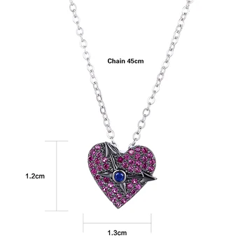925 sterling silver romantická láska srdce crystal dámske'pendant náhrdelníky veľkoobchod s krátkym reťazcom ženy svadobný dar