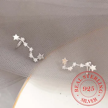 925 Sterling Silver Zapojenie Crystal Star Stud Náušnice Pre Ženy, Šperky, Doplnky