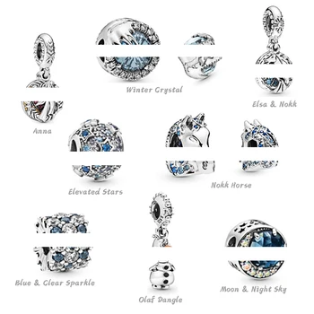 925 Sterling Silver Zimné Korálky Kôň Dangles Hodí Morská Náramky, Náhrdelníky, Prívesky Ženy Šperky DIY Dizajn