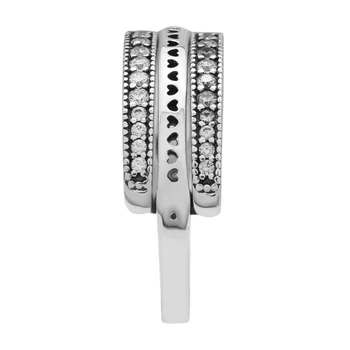 925 Sterling Silver Šperky Prehodiť Srdcia Podpis Krúžok Módne Trendy Prstene pre Ženy DIY Prívesky, Šperky, Takže FLR169