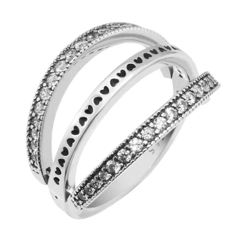 925 Sterling Silver Šperky Prehodiť Srdcia Podpis Krúžok Módne Trendy Prstene pre Ženy DIY Prívesky, Šperky, Takže FLR169