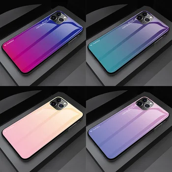9H Tvrdené Sklo puzdro Pre Apple iPhone11 iPhone 11 Pro Max Ultra Slim Luxusné Gradient Dual Farba Mobilný Telefón ochranný Kryt