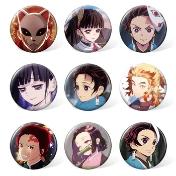 (9pcs/set ) Anime Démon Vrah: Kimetsu č Yaiba Cosplay Odznak Kamado Tanjirou Kostým Brošňa Pin pre Batoh Príslušenstvo