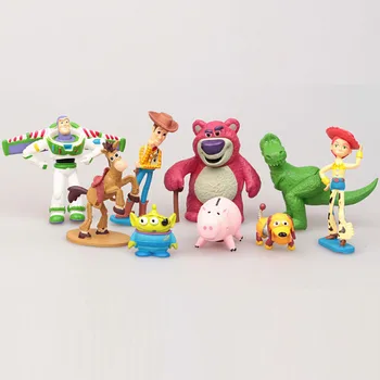 9pcs/veľa Toy Story Cosplay Šerif Woody Buzz Lightyear Jessie Hamm Rex Psa PVC Akcie Obrázok Bábiky Hračky Pre Deti, Darčeky